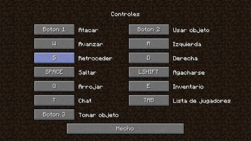 controles para jugar a minecraft